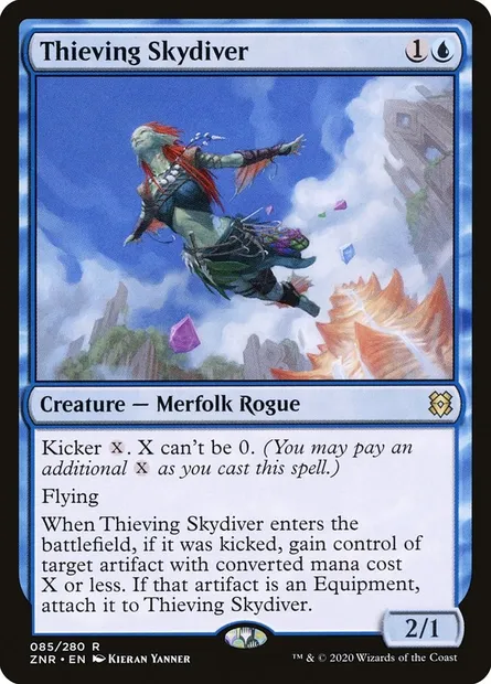 Thieving Skydiver, Magic card ZNR 85 — Zendikar Rising set