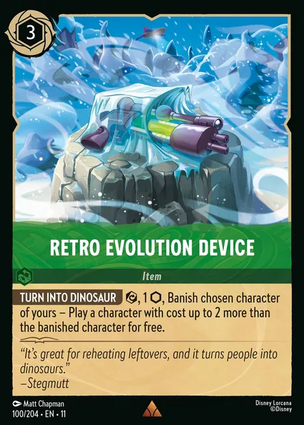 Retro Evolution Device, Disney Lorcana card CH11-100 — Winterspell set