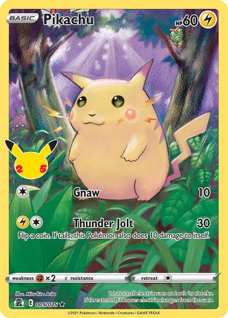 Pikachu, Pokémon card CEL 5 — Celebrations set