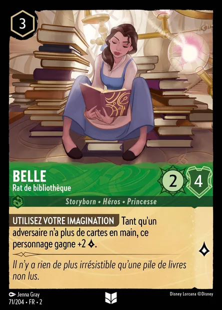 Belle - Rat de bibliothèque, carte Disney Lorcana CH2-071 — extension L'Ascension des Floodborn