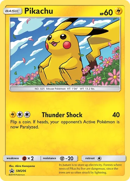 Pikachu, carte Pokémon SM 206 — extension Promo SM