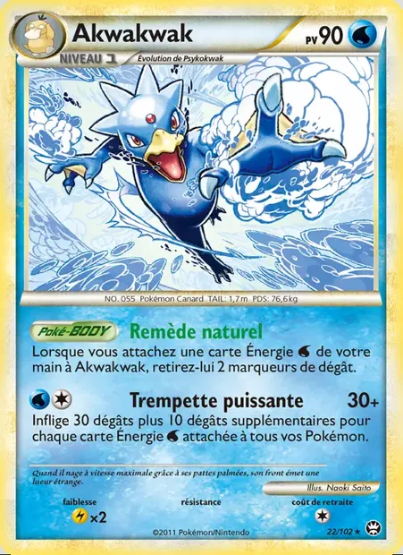 Akwakwak, carte Pokémon TM 22 — extension Triomphant