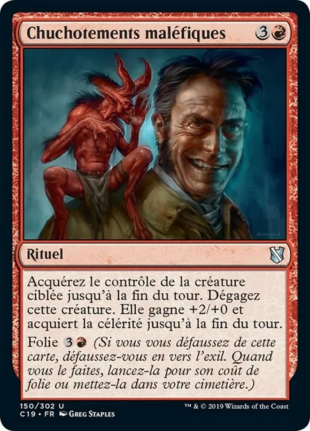 Chuchotements maléfiques, carte Magic C19 150 — extension Commander 2019