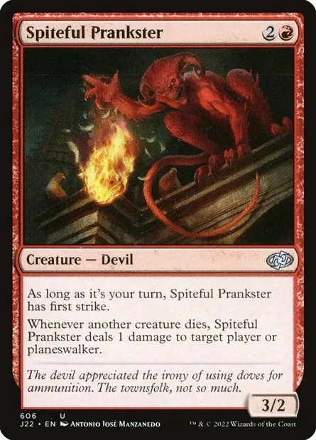 Spiteful Prankster, Magic card J22 606 — Jumpstart 2022 set
