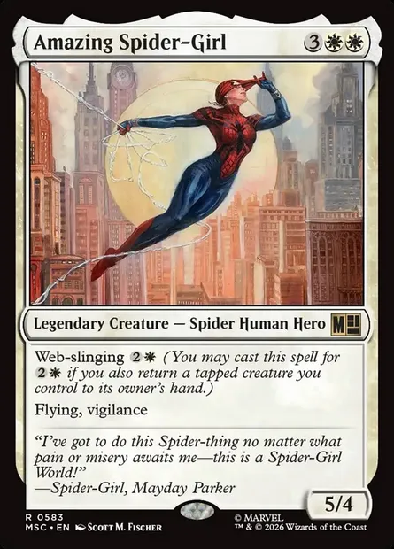 Amazing Spider-Girl, Magic card MSC 583 — Marvel Super Heroes Commander set