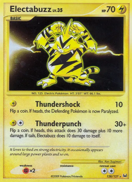 Electabuzz, Pokémon card PL 128 — Platinum set