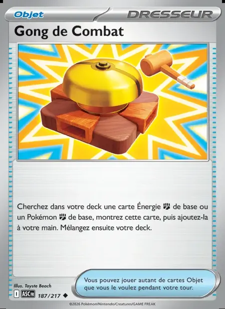 Gong de Combat, carte Pokémon ASC 187 — extension Héros Transcendants