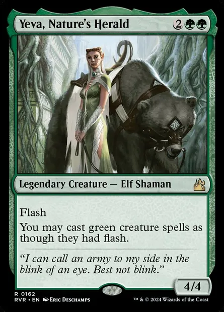 Yeva, Nature's Herald, Magic card RVR 162 — Ravnica Remastered set