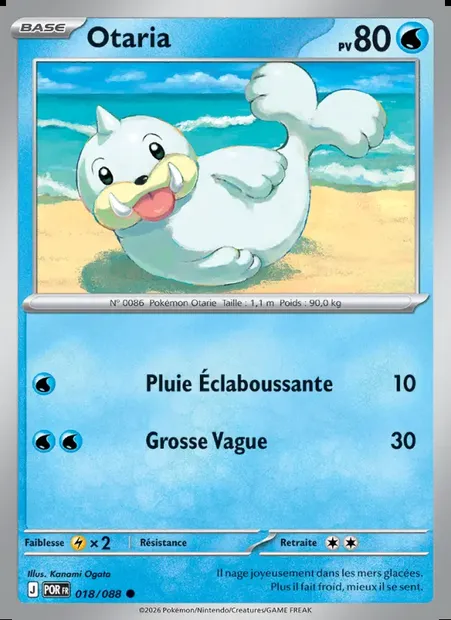 Otaria, carte Pokémon POR 018 — extension Équilibre Parfait