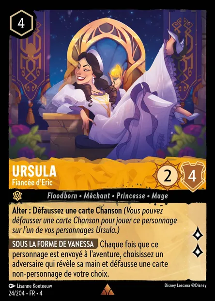 Ursula - Fiancée d'Eric, carte Disney Lorcana CH4-024 — extension Le Retour d'Ursula