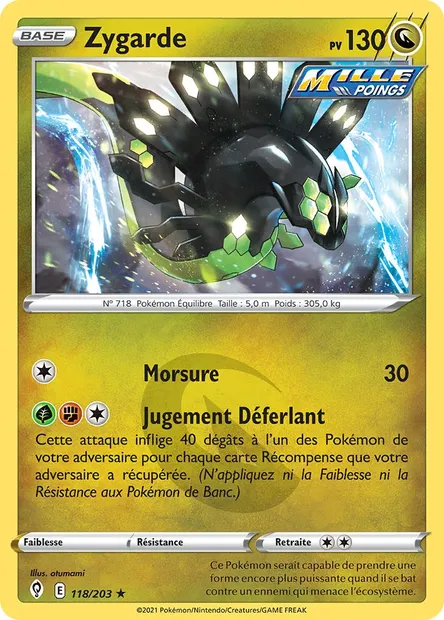 Zygarde, carte Pokémon EVS 118 — extension Évolution Céleste