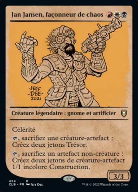 Jan Jansen, façonneur de chaos, carte Magic CLB 424 — extension Commander Légendes : la bataille de la Porte de Baldur