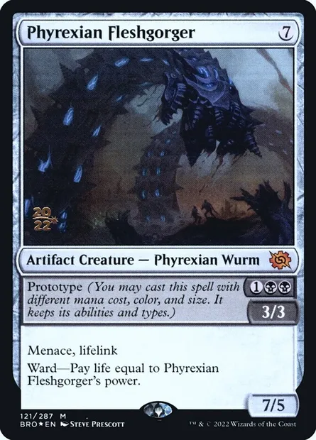 Phyrexian Fleshgorger, Magic card PBRO 121s — The Brothers' War Promos set