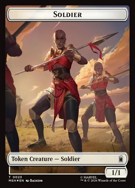 Soldier, carte Magic TMSH 23 — extension Marvel Super Heroes Tokens
