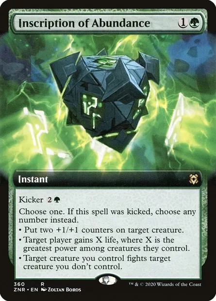 Inscription of Abundance, Magic card ZNR 360 — Zendikar Rising set