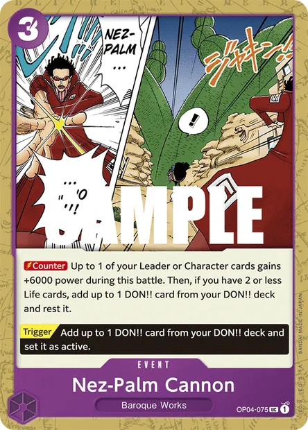 Nez-Palm Cannon, carte One Piece OP04-075 — extension KINGDOMS OF INTRIGUE