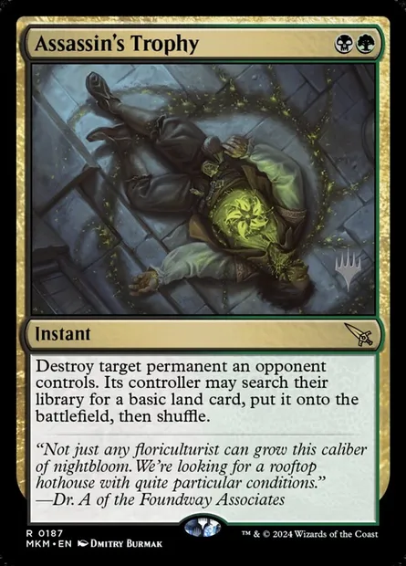 Assassin's Trophy, Magic card PMKM 187p — Murders at Karlov Manor Promos set
