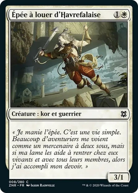 Épée à louer d'Havrefalaise, carte Magic ZNR 8 — extension Renaissance de Zendikar