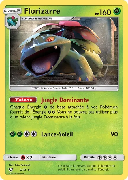Florizarre, carte Pokémon SLG 3 — extension Légendes Brillantes
