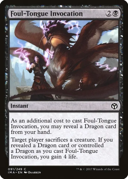 Foul-Tongue Invocation, Magic card IMA 91 — Iconic Masters set