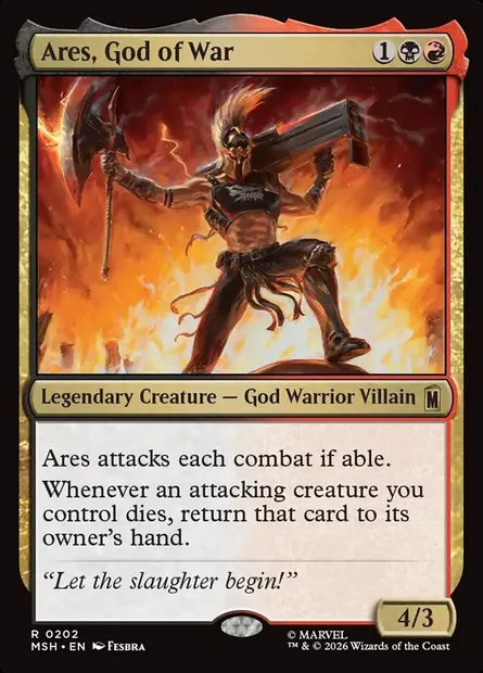 Ares, God of War, Magic card MSH 202 — Marvel Super Heroes set