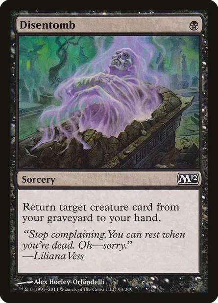 Disentomb, Magic card M12 93 — Magic 2012 set