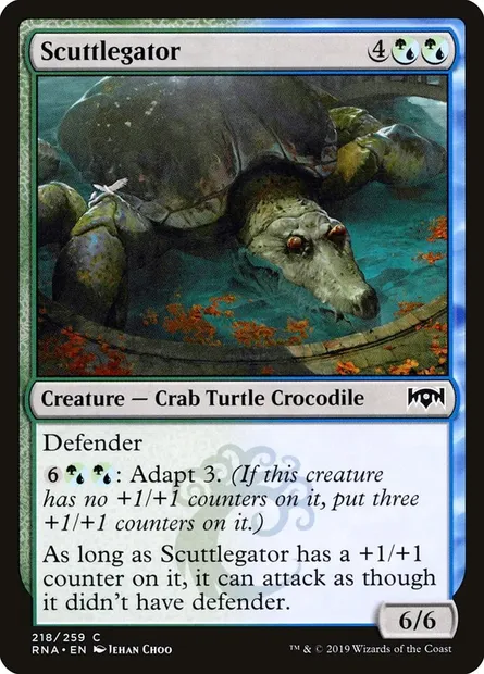 Scuttlegator, Magic card RNA 218 — Ravnica Allegiance set