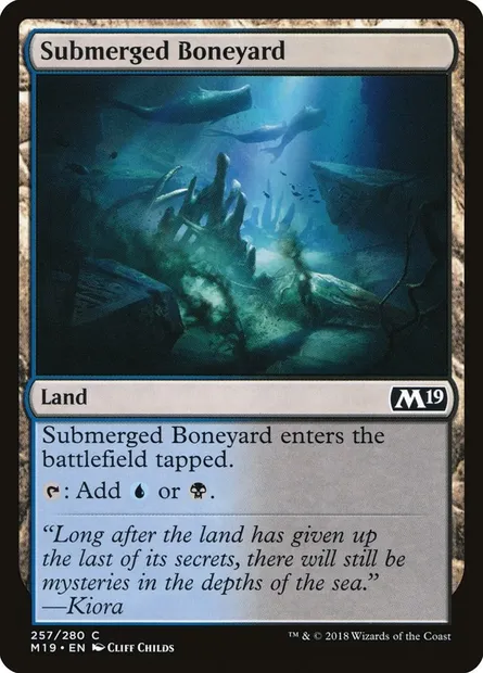 Submerged Boneyard, Magic card M19 257 — Core Set 2019 set
