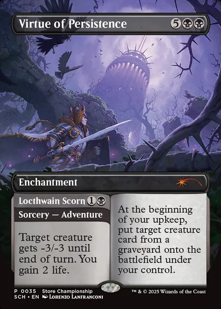 Virtue of Persistence // Locthwain Scorn, Magic card SCH 35 — Store Championships set