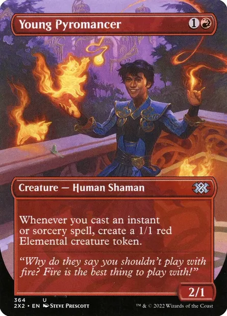 Young Pyromancer, Magic card 2X2 364 — Double Masters 2022 set