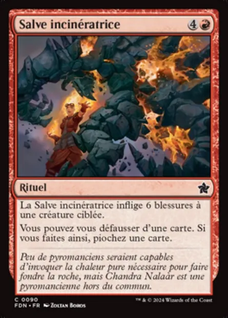 Salve incinératrice, carte Magic FDN 90 — extension Foundations