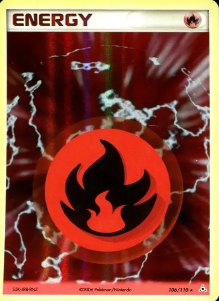 Énergie Feu, carte Pokémon HP 106 — extension EX Fantômes Holon