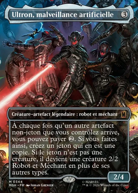 Ultron, malveillance artificielle, carte Magic MSH 344 — extension Marvel Super Heroes