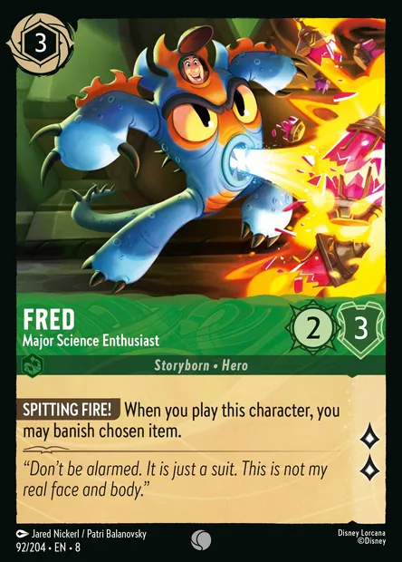 Fred - Major Science Enthusiast, Disney Lorcana card CH8-092 — The Reign of Jafar set