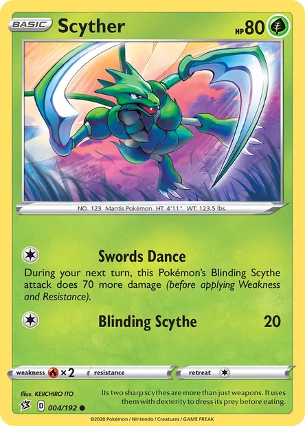 Scyther, Pokémon card RCL 4 — Rebel Clash set
