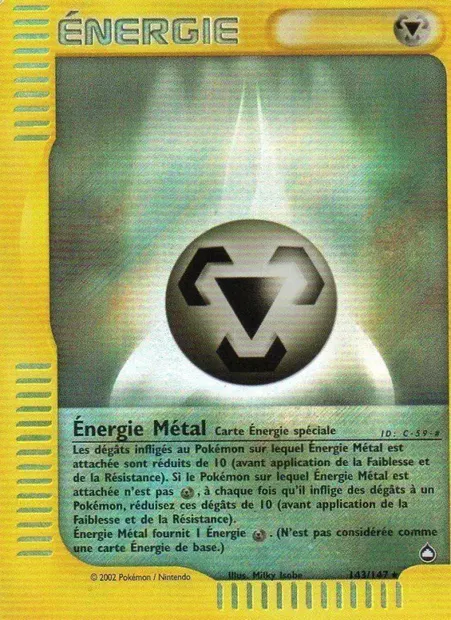 Énergie Métal, carte Pokémon AQ 143 — extension Aquapolis