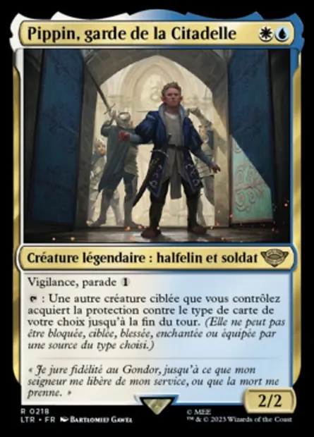 Pippin, garde de la Citadelle, carte Magic LTR 218 — extension Le Seigneur des Anneaux : chroniques de la Terre du Milieu