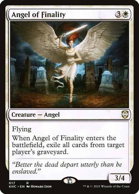 Angel of Finality, Magic card KHC 17 — Kaldheim Commander set