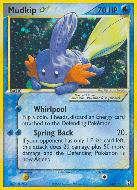 Mudkip ☆, carte Pokémon TRR 107 — extension Team Rocket Returns