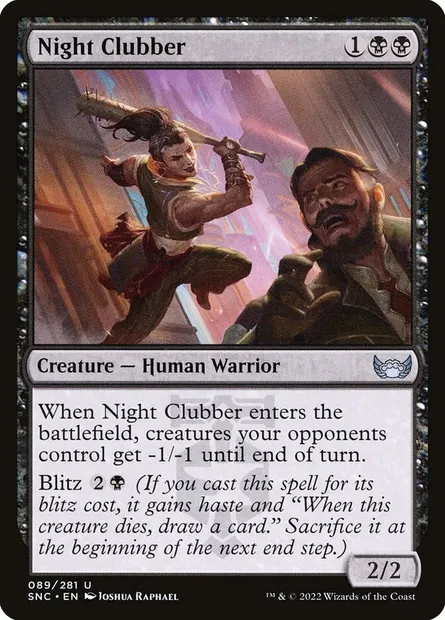 Night Clubber, Magic card SNC 89 — Streets of New Capenna set