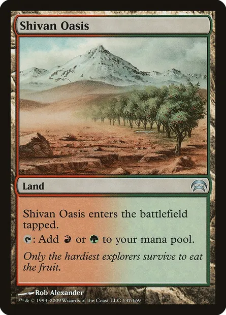 Shivan Oasis, Magic card HOP 137 — Planechase set