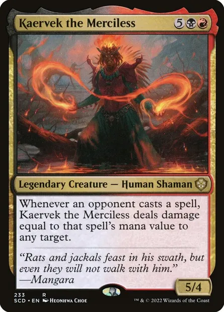 Kaervek l'impitoyable, carte Magic SCD 233 — extension Starter Commander Decks