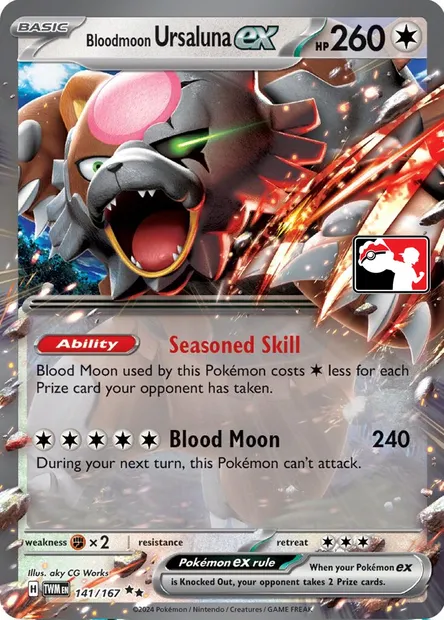 Bloodmoon Ursaluna ex, Pokémon card PPS 141-6 — Play! Pokémon Prize Pack Series set