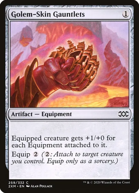 Golem-Skin Gauntlets, Magic card 2XM 259 — Double Masters set