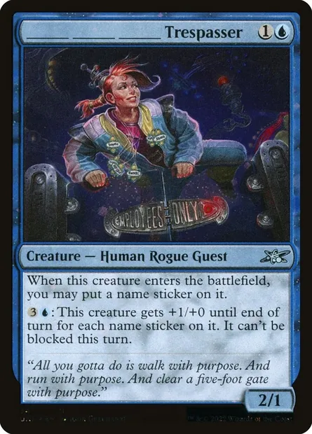 _____ _____ _____ Trespasser, Magic card UNF 347 — Unfinity set