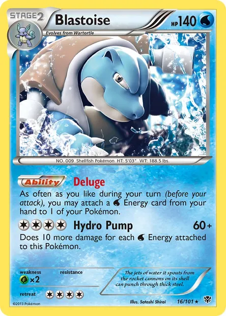 Blastoise, Pokémon card PLB 16 — Plasma Blast set