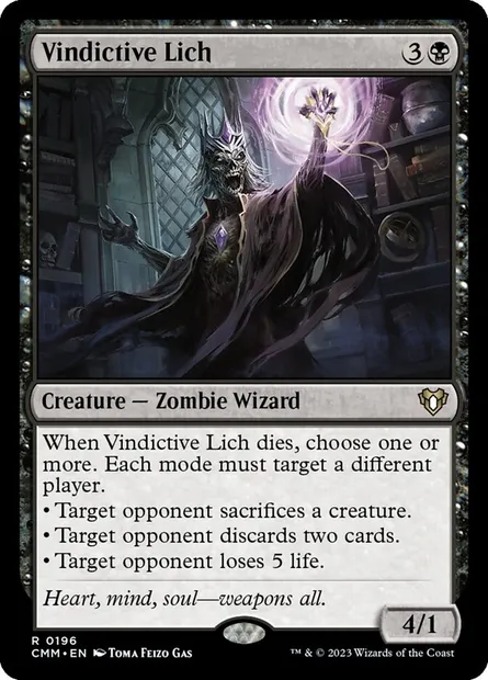 Vindictive Lich, Magic card CMM 196 — Commander Masters set