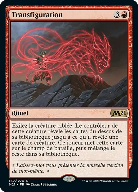 Transfiguration, carte Magic M21 167 — extension Core Set 2021