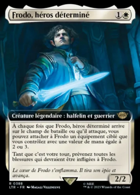 Frodo, héros déterminé, carte Magic LTR 388 — extension Le Seigneur des Anneaux : chroniques de la Terre du Milieu