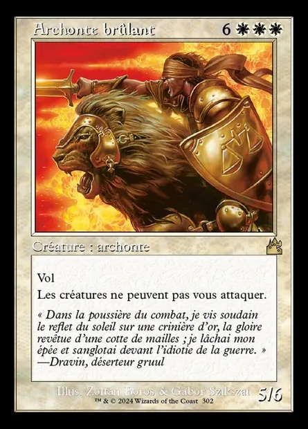 Archonte brûlant, carte Magic RVR 302 — extension Ravnica Remastered
